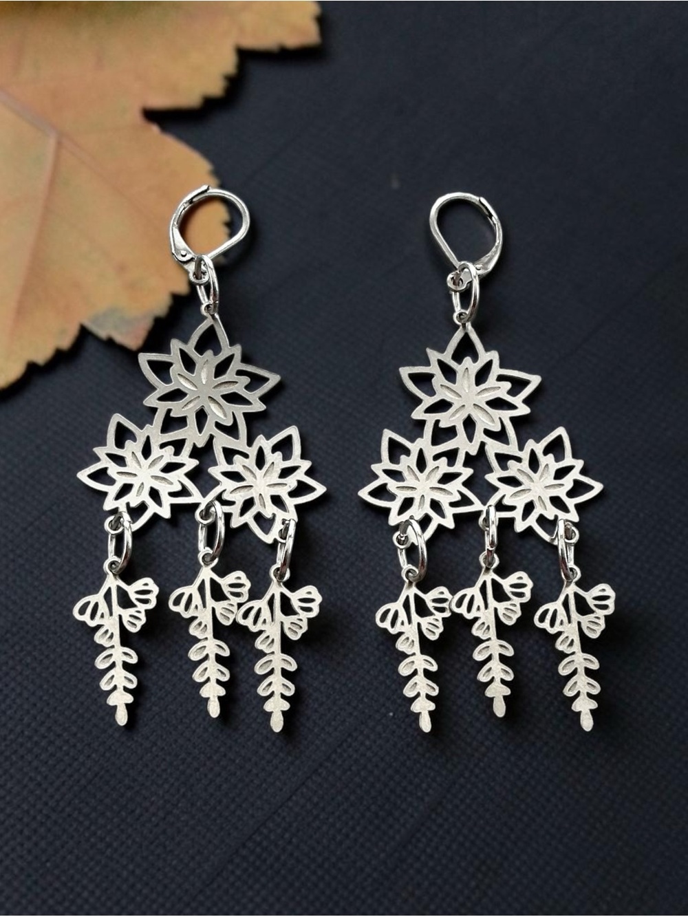 🆕 July Birth Flower (LARKSPUR) Dangle Earrings